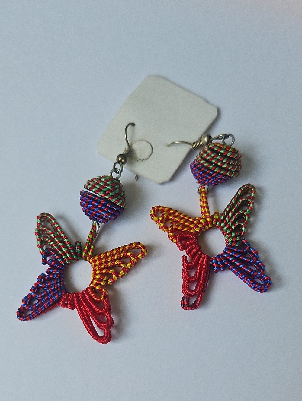 Multicolor Handwoven Butterfly Drop Earrings - Women Jewelry